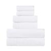 BNM Cotton 6 Piece Assorted Solid and Marble Towel Set, Includes 2 Bath, 2 Hand, 2 Washcloths/Face Towels, Daily Use, Soft, Absorbent, Decorative Bathroom Accessories, Home Essentials, White view 1