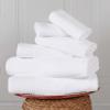 BNM Cotton 6 Piece Assorted Solid and Marble Towel Set, Includes 2 Bath, 2 Hand, 2 Washcloths/Face Towels, Daily Use, Soft, Absorbent, Decorative Bathroom Accessories, Home Essentials, White view 2