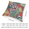 ArogGeld Red and Yellow Chinoiserie Floral Cushion Cover Vintage Peony Flower Cushion Cover Chinoiserie Chic Double Side Accent Pillow for Sofa Couch Car Chair 28x28in White Linen view 2