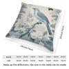 ArogGeld Bird Flower Aquamarine Cushion Covers Chinoiserie Floral Bird Animal Cushion Cover Asian Scenic Chinoiserie Double Side Throw Pillowcase for Office Car Chair Sofa 28x28in White Linen view 2
