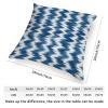 ArogGeld Japanese Asian Style Cushion Covers Ikat Style Zig Zag Pattern Blue Sofa Pillowcase Blue Antique Bukhara Ikat Throw Pillow Case with Zipper for Living Room Bedroom 28x28in White Flax view 2