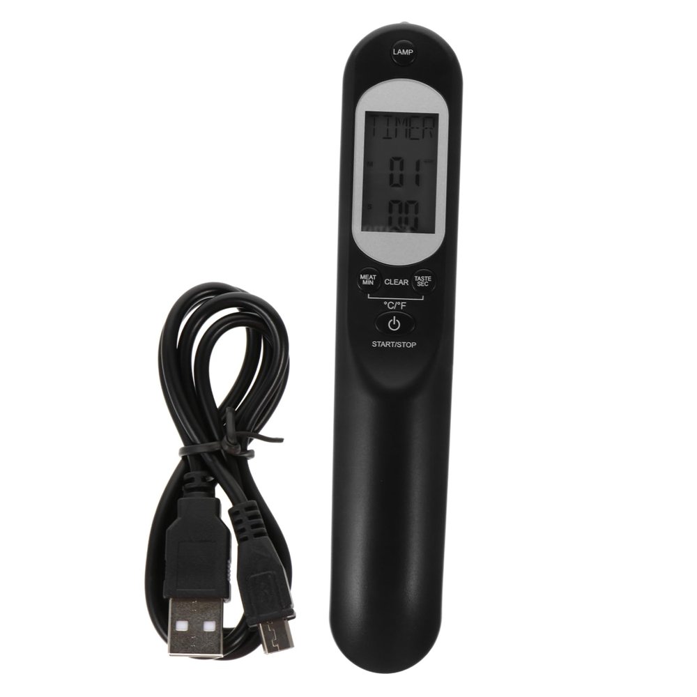 DECHOUS 1set USB Charging Digital Meat Thermometer Voice Alarm Kitchen Food Thermometer for BBQ Cooking Stir-Frying Easy to Use for Accurate Measurement
