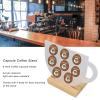 YOUTHINK Coffee Capsule Holder, 8 Holes Capsule Coffee Stand Cup Shape Acrylic Coffee Pods Storage Holder with Wooden Base for Coffee Shop Dessert Shop Home view 2