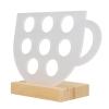 YOUTHINK Coffee Capsule Holder, 8 Holes Capsule Coffee Stand Cup Shape Acrylic Coffee Pods Storage Holder with Wooden Base for Coffee Shop Dessert Shop Home view 3