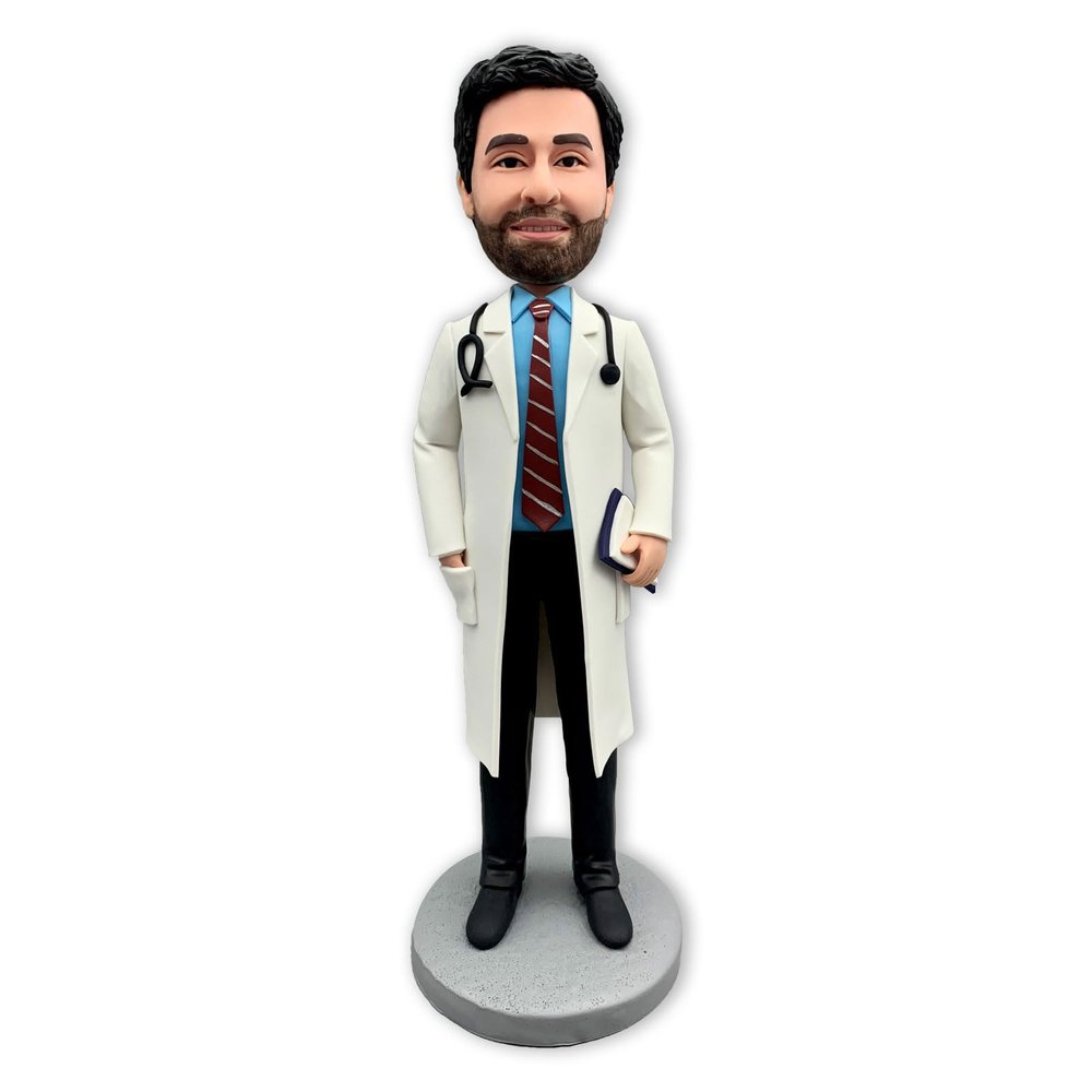 BobbleJoy Custom Bobblehead Figurine Personalized Customized Gifts for Doctor Nurse (Male Doctor5)