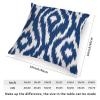 ArogGeld Blue Bukhara Ikat Throw Pillow Boho Ethnic Ikat Textile Blue Decorative Throw Pillow Cushion Japanese Asian Style Farmhouse Pillow Case for Sofa Couch Car Chair 16x16in White Flax view 2