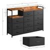 EnHomee Dresser for Bedroom with 11 Drawers, Dresser TV Stand with Shelves, Long Dressers & Chests of Drawers, Wide Dressers for Bedroom Dresser with Sturdy Metal Frame & Wood Top, Black view 3