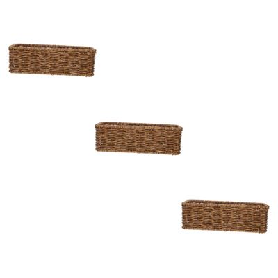 MAGICLULU 3pcs Decorative Desk Organizer Plastic Desk Basket Household Storage Basket Office Accessory