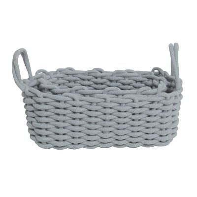 Gsycle Baskets, Toy Bin Rope Basket Woven Storage Basket Organizer Bin with Handles Cotton Rope Nesting Bowls for Living Room Home Decor(02)