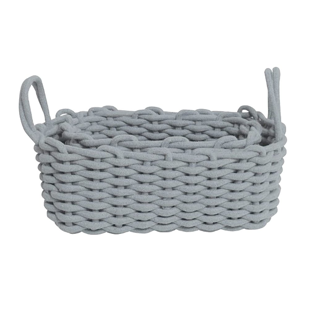 Gsycle Baskets, Toy Bin Rope Basket Woven Storage Basket Organizer Bin with Handles Cotton Rope Nesting Bowls for Living Room Home Decor(02)