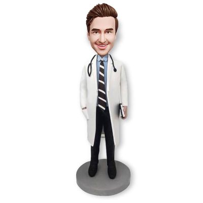 BobbleJoy Custom Bobblehead Figurine Personalized Customized Gifts for Doctor Nurse (Male Doctor2)