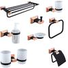 8-Piece Solid Brass Rose Gold Bathroom Hardware Sets, Bathroom Hardware Set Accessories,Ideal for Use in Bedrooms, Bathroom, Kitchen, view 1