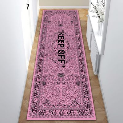 Rugendary Keep Off Runner Rug for Kitchen Hallway Powder Black Sneaker Carpet Entryway Modern Hypebeast Decor Aesthetic Cool Rugs 4x11.5 ft