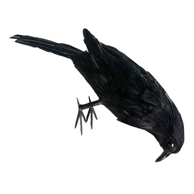 BESPORTBLE 1pc Simulated Crow Decor Feathered Bird Halloween Prop for Home Party Decoration Versatile for Bedroom Living Room Dining Room and Outdoor Displays