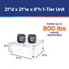 Shelving Inc. 21" d x 21" w x 6" h Chrome Wire Sheving with 1 Tier Shelf, Weight Capacity 800lbs Per Shelf view 2