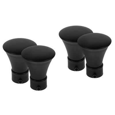 Ciieeo 4pcs Curtain Rods Finials Only Iron Craft Finials for Rods Modern Style Easy to Install Decorative for Windows