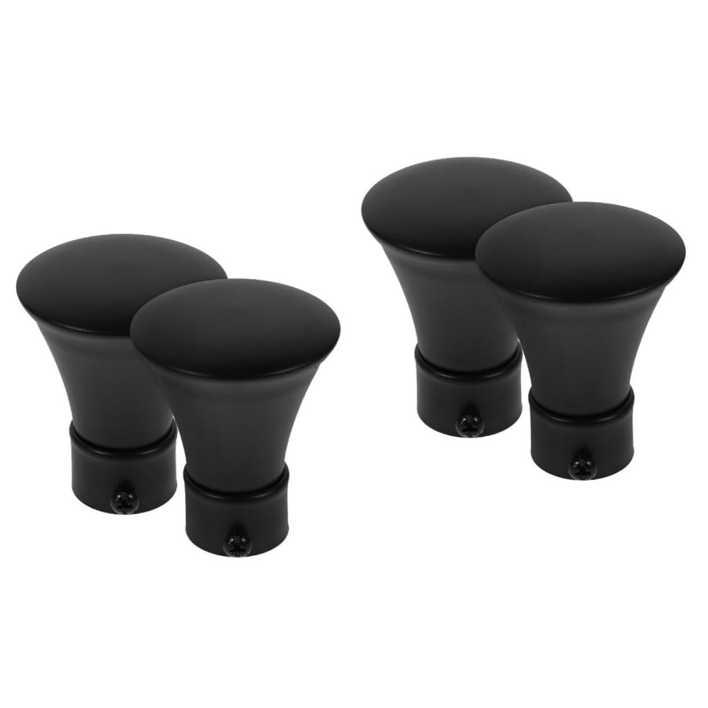 Ciieeo 4pcs Curtain Rods Finials Only Iron Craft Finials for Rods Modern Style Easy to Install Decorative for Windows