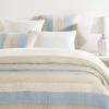 Pine Cone Hill x Kit Kemp Moon Hills Linen Lapis Duvet Cover, King Size, Blue Stripe Pattern view 1