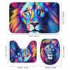 FOCCAFB 4 Piece Fantasy Lion Bathroom Set with Shower Curtain and Rugs, Modern Natural Colorful Animal Bathroom Shower Curtain Set with Rug, Bath Mat, U-Shaped Floor Mat, Style-6 view 3