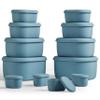 ISSEVE 12Pcs/Set Nesting Silicone Food Storage Containers with Lids, BPA Free Reusable Meal Prep Silicone Containers Airtight, Freezer Dishwasher Safe (33.8oz, 20oz, 10oz, 6.7oz, 1.3oz) (Blue) view 1