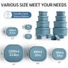 ISSEVE 12Pcs/Set Nesting Silicone Food Storage Containers with Lids, BPA Free Reusable Meal Prep Silicone Containers Airtight, Freezer Dishwasher Safe (33.8oz, 20oz, 10oz, 6.7oz, 1.3oz) (Blue) view 4