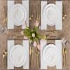 EcoQuality 9" inch Round White Plastic Plates with Gold Primrose Design - Disposable China Like Party Plates, Heavy Duty Dinner Plates, Salad Plate, Dinners, Wedding, Serveware (30) view 3