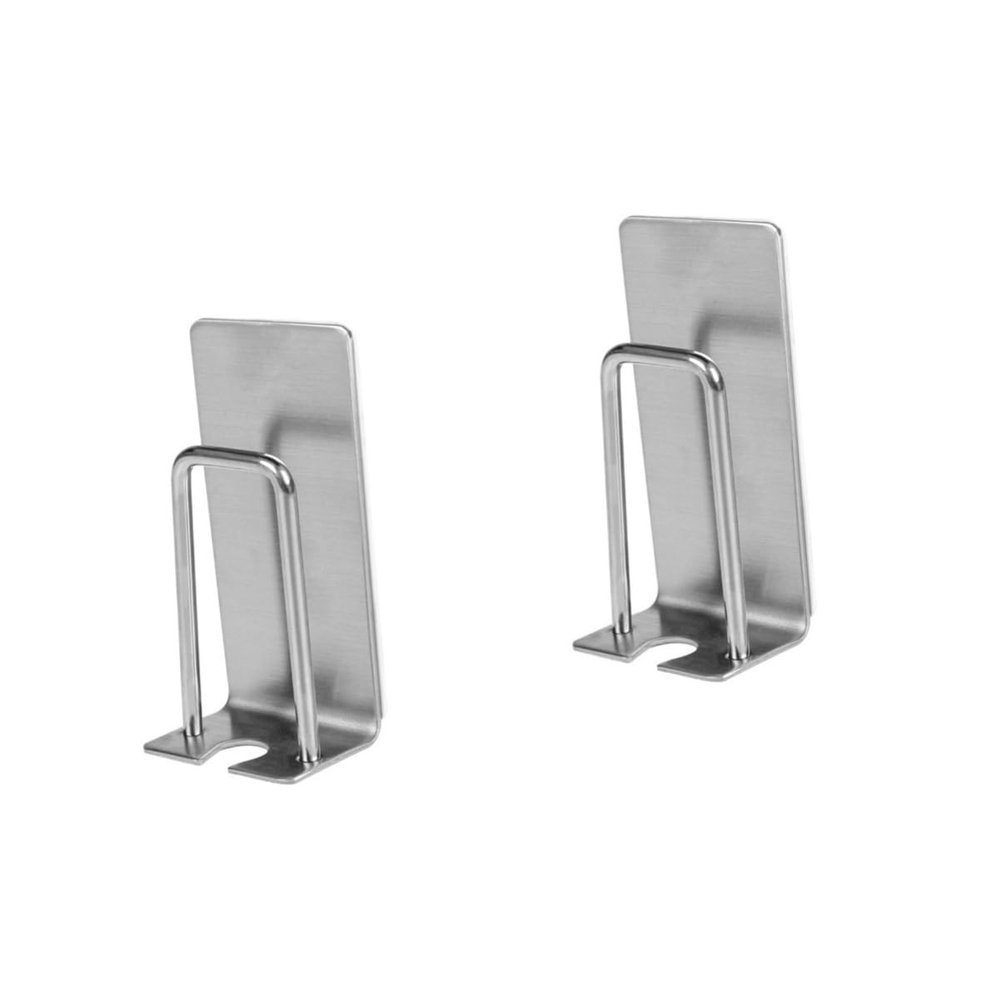 Amosfun 4pcs Stainless Steel Toothbrush Holder Boys and Girls Toothbrush Rack Bathroom Storage Easy Peel Adhesive