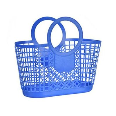 HomeLoft Basics 1PCS Hollow Storage Basket,Plastic Shopping Basket Portable Shower Bath Basket Vegetable Storage Basket for Kitchen(Blue), AM0XEB0EQ92US