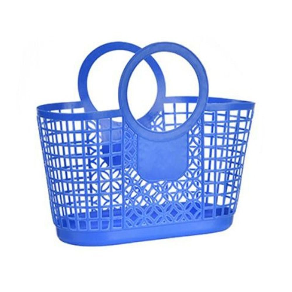 HomeLoft Basics 1PCS Hollow Storage Basket,Plastic Shopping Basket Portable Shower Bath Basket Vegetable Storage Basket for Kitchen(Blue), AM0XEB0EQ92US