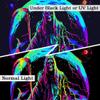 Blacklight Skull Tapestry, Trippy UV Grim Reaper Skeleton Poster, Gothic Sun Moon Tapestry for Bedroom, Neon Vertical Wall Hanging for Men Living Room Dorm Decor 60X80IN view 3
