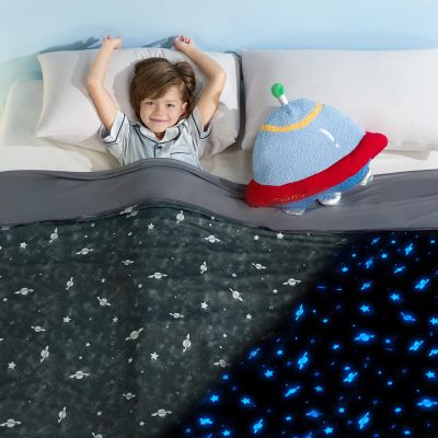 LUXEAR Cooling Blanket Queen, Glow in the Dark Cool Blanket with Star Cosmic for Boys Girls, Absorbs Heat to Keep Body Cool All Night, Lightweight Summer Cool Blankets for Sleeping - Glow Black