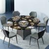 Barsada Skull Silver and Black Print Tablecloth Round Elastic, Waterproof Oil-Proof Table Cover, for Parties Kitchen Dinning and Outdoor Fit for 44"" Table, GQ-SBZB-2402ZXW1327-D130 view 2
