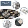 Barsada Skull Silver and Black Print Tablecloth Round Elastic, Waterproof Oil-Proof Table Cover, for Parties Kitchen Dinning and Outdoor Fit for 44"" Table, GQ-SBZB-2402ZXW1327-D130 view 3