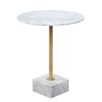 Coffee Table Night Stand Marble Side Table Modern Art White Round Small Coffee Table Office Living Room Decorative Coffee Table Bedroom Bedside Table Coffee Tables for Living Room