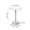 Coffee Table Night Stand Marble Side Table Modern Art White Round Small Coffee Table Office Living Room Decorative Coffee Table Bedroom Bedside Table Coffee Tables for Living Room view 3