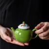 Afternoon Tea Set Chinese Tea Maker Filter Kettle Tea Set 180ml Apple Green Porcelain Teapot Retro Hand-Painted Peony Ceramic Pot Tea Set for Adults view 3