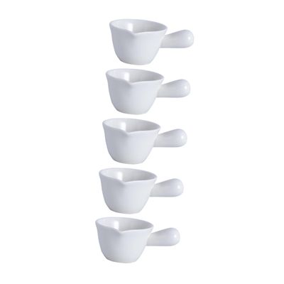 DECHOUS 5pcs Ceramic Mini Milk Jug Milk Sauce Cup Butter Warmer Multi-functional Kitchen Supplies