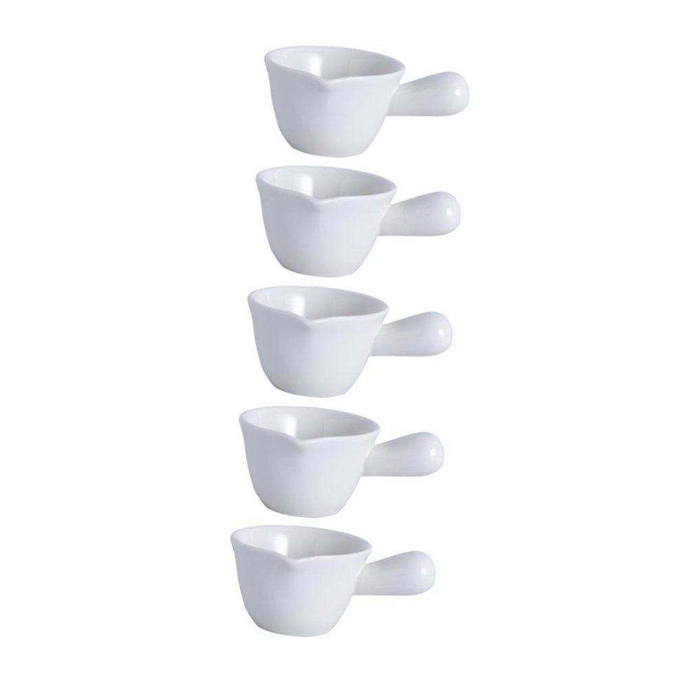 DECHOUS 5pcs Ceramic Mini Milk Jug Milk Sauce Cup Butter Warmer Multi-functional Kitchen Supplies
