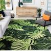 Emerald Green Modern Tropical Leaf Monstera Area Rug Soft Washable Art Deco Carpet for Living Room Bedroom Diningroom Boho Aesthetic Indoor Outdoor 9x14 Rugs view 1