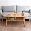 2 Tier Wood Coffee Table, Bamboo Tea Table for Living Room,Modern Rectangular Log Wind Center Table with Open Shelving, for Living Room Home Office view 4