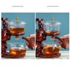 Afternoon Tea Set Magnetic Water Diversion Rotating Cover Bowl Heat-Resistant Glass Tea Set Automatic Tea Maker Lazy Teapot Drinking Tea Set for Adults (Color : I) (A) view 2