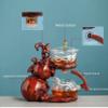 Afternoon Tea Set Magnetic Water Diversion Rotating Cover Bowl Heat-Resistant Glass Tea Set Automatic Tea Maker Lazy Teapot Drinking Tea Set for Adults (Color : I) (A) view 3