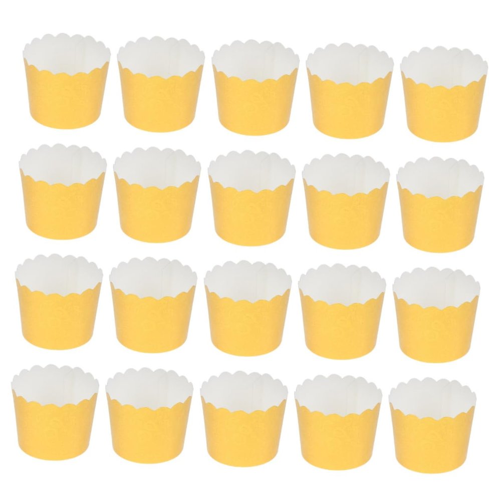 DECHOUS 50pcs Gold Disposable Muffin Cups - Paper Dessert Bowls for Baking Parties Weddings Birthdays Cake Box Cupcake Liners for Easy Cleanup Style