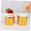 DECHOUS 50pcs Gold Disposable Muffin Cups - Paper Dessert Bowls for Baking Parties Weddings Birthdays Cake Box Cupcake Liners for Easy Cleanup Style view 2