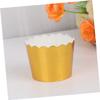 DECHOUS 50pcs Gold Disposable Muffin Cups - Paper Dessert Bowls for Baking Parties Weddings Birthdays Cake Box Cupcake Liners for Easy Cleanup Style view 3