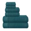 MALLONI HOME Ultra Soft 6 Pack Cotton Towel Set, Contains 2 Bath Towels 28x55 inch, 2 Hand Towels 16x24 inch & 2 Wash Coths 12x12 inch, Ideal Everyday use, Compact & Lightweight - Teal view 1
