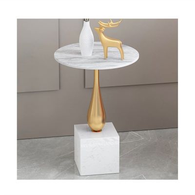 Coffee Table Night Stand Round Side Table Modern Metal Frame Small Coffee Table Living Room Marble Countertop Corner Table Bedroom Bedside Table Coffee Tables for Living Room (Color : B)