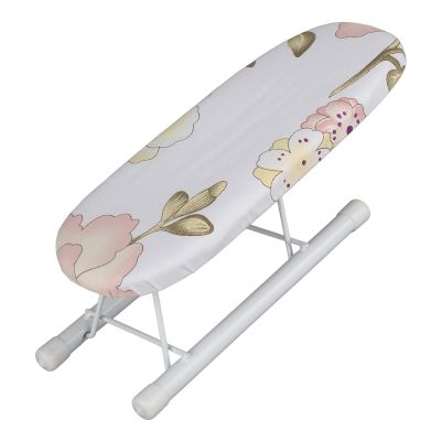 Ironing Board Tabletop Folding Portable Travel Iron Board with Removable Washable Cover Foldable Mini Ironing Board Space Saving Foldable Tabletop Ironing Design (Peony)