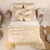 Sophia-Art Crushed Velvet Duvet Cover 3 Pcs Set Solid Pattern Luxury Bedding Cover Comforter Cover with 2 Pillow Shames UO Comforter (Crush- Custard Yellow, Queen 90inch W x 90inch L) view 2
