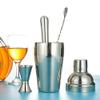 5pcs Cocktail Shaker Set Bar Tool Non-Slip Milk Tea Pot Silver Multi-Function Bartending Kit Wine Mixer Stainless Steel (Color : Silver 750ml) (Silver 550ml) view 2